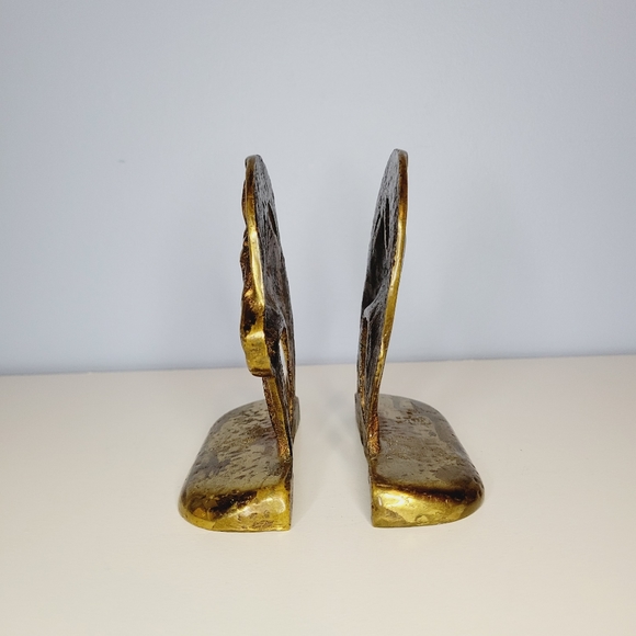 Solid Brass Horse Head Horseshoe Bookends Western Farrier - Picture 12 of 12